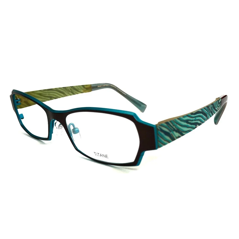 Jean Lafont Eyeglasses Frames ELEGANTE 501 Brown Blue Green Striped 51-18-135
